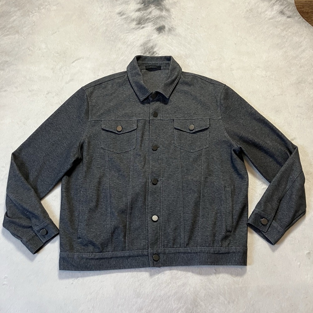 Raffi Shacket Jacket Shirt Mens Size Large Collared Gray Button Up Casual